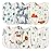 Zainpe 6Pcs Snap Muslin Cotton Bibs for Baby Bear Fox Deer Dog Bib Adjustable Machine Washable Burp Cloths with 6 Absorbent Soft Layers for Unisex Infant Newborn Toddler Drooling Feeding Teething