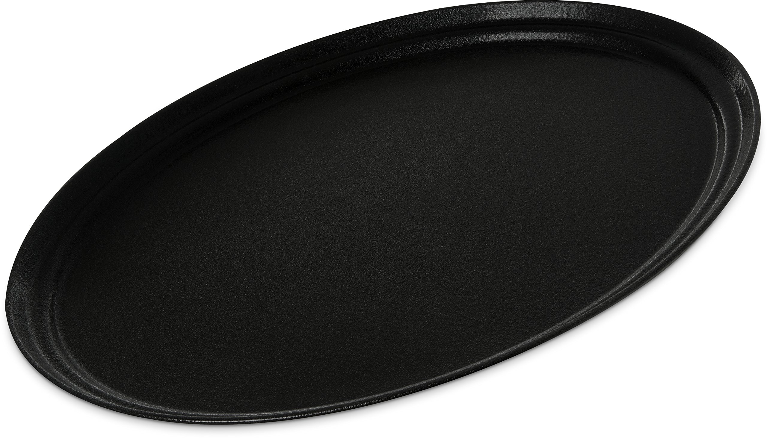Lot de 6 plateaux de service noirs Carlisle 61 x 19 cm Griptite 2 de forme ovale
