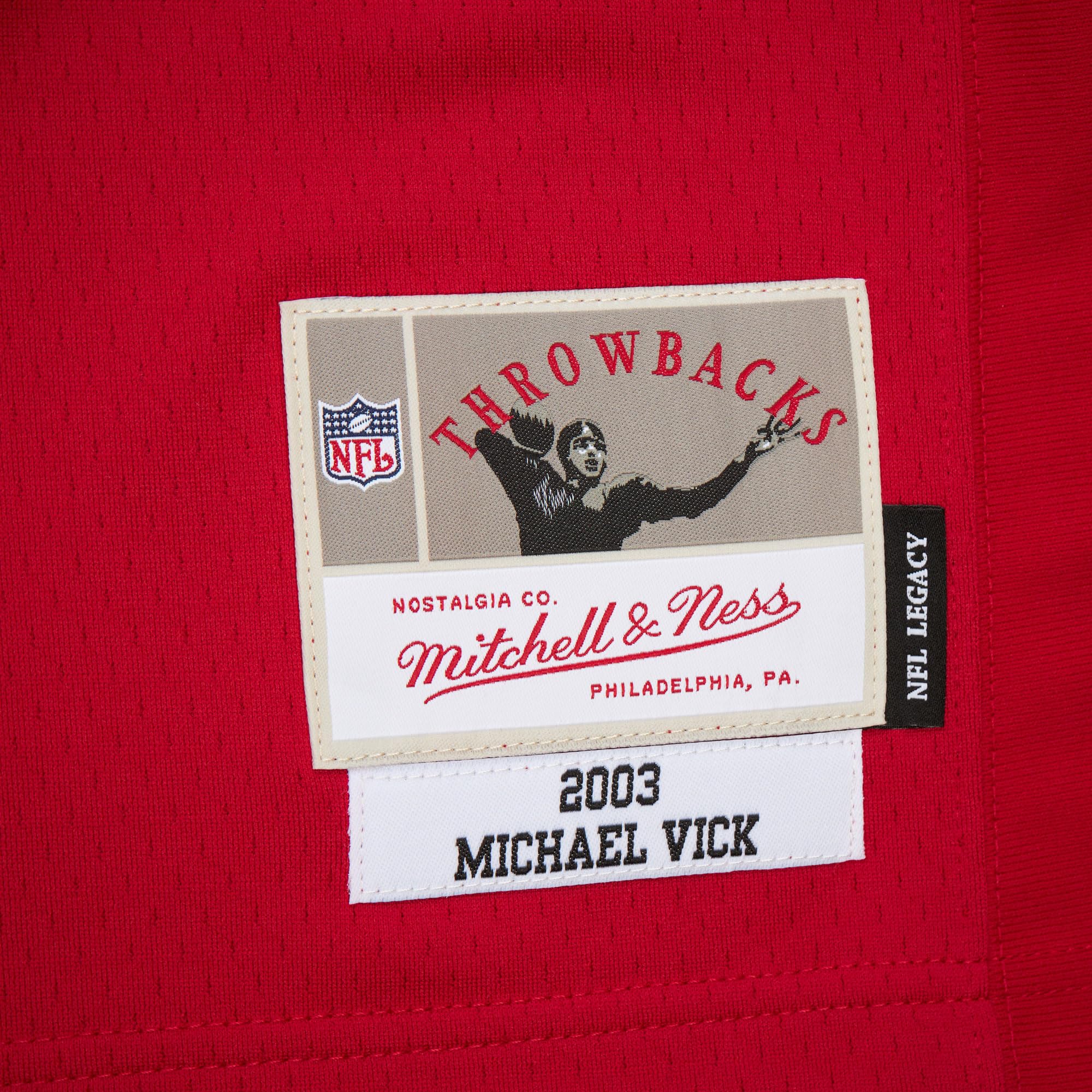 Mitchell & Ness NFL Throwbacks Collection Legacy Jersey Atlanta Falcons 2003 - Michael Vick, American Football, abbigliamento fitness, maglietta sportiva NFL-Merch