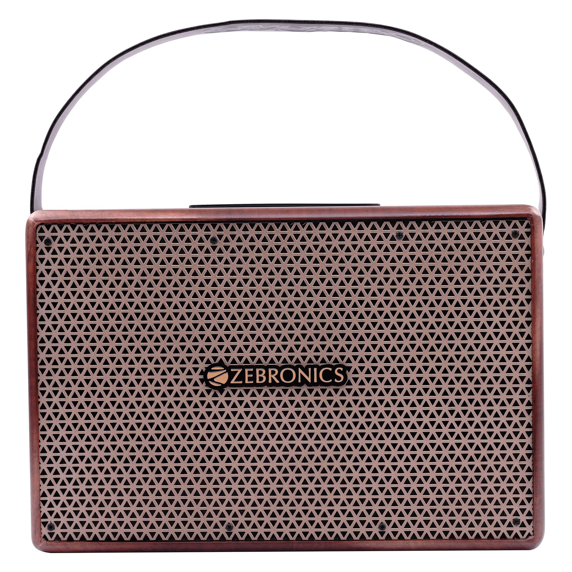 ZEBRONICS SARGAM 20 Watts Portable Wireless Bluetooth Speaker with Retro Design, 3.5mm Mic Port, Karaoke, Vegan Leather Carry Handle, Dual Drivers, USB, FM Radio, Built-in Rechargeable Battery (B0D7M2DX46) Amazon Price History, Amazon Price Tracker