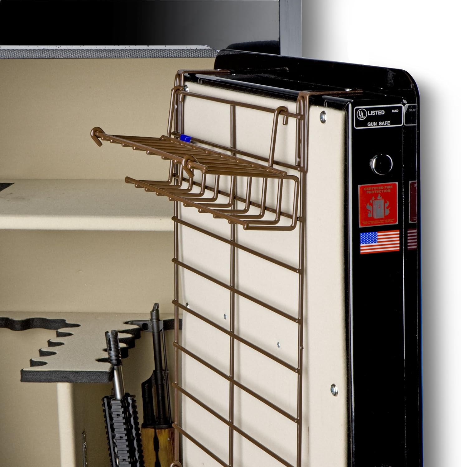 Rack'Em The Holster™ Slatwall / Mount Anywhere 9 Pistol Gun Rack, Brown