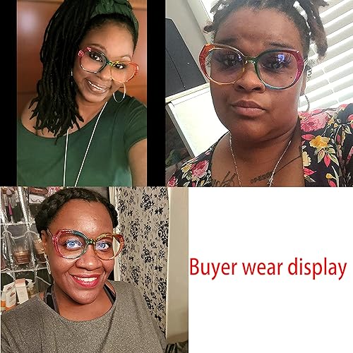 Miniatura 4 de Melrose Gafas de lectura de bloqueo azul de las señoras de la moda, antifatigadeslumbramiento colorido irregular juegos de computadora femeninos