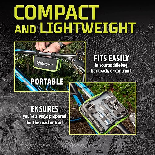 Miniatura 6 de Kilimanjaro - Kit de 40 piezas de bomba de bicicleta y herramientas de reparación  19 en 1 multiherramienta plegable, mini bomba de neumáticos,