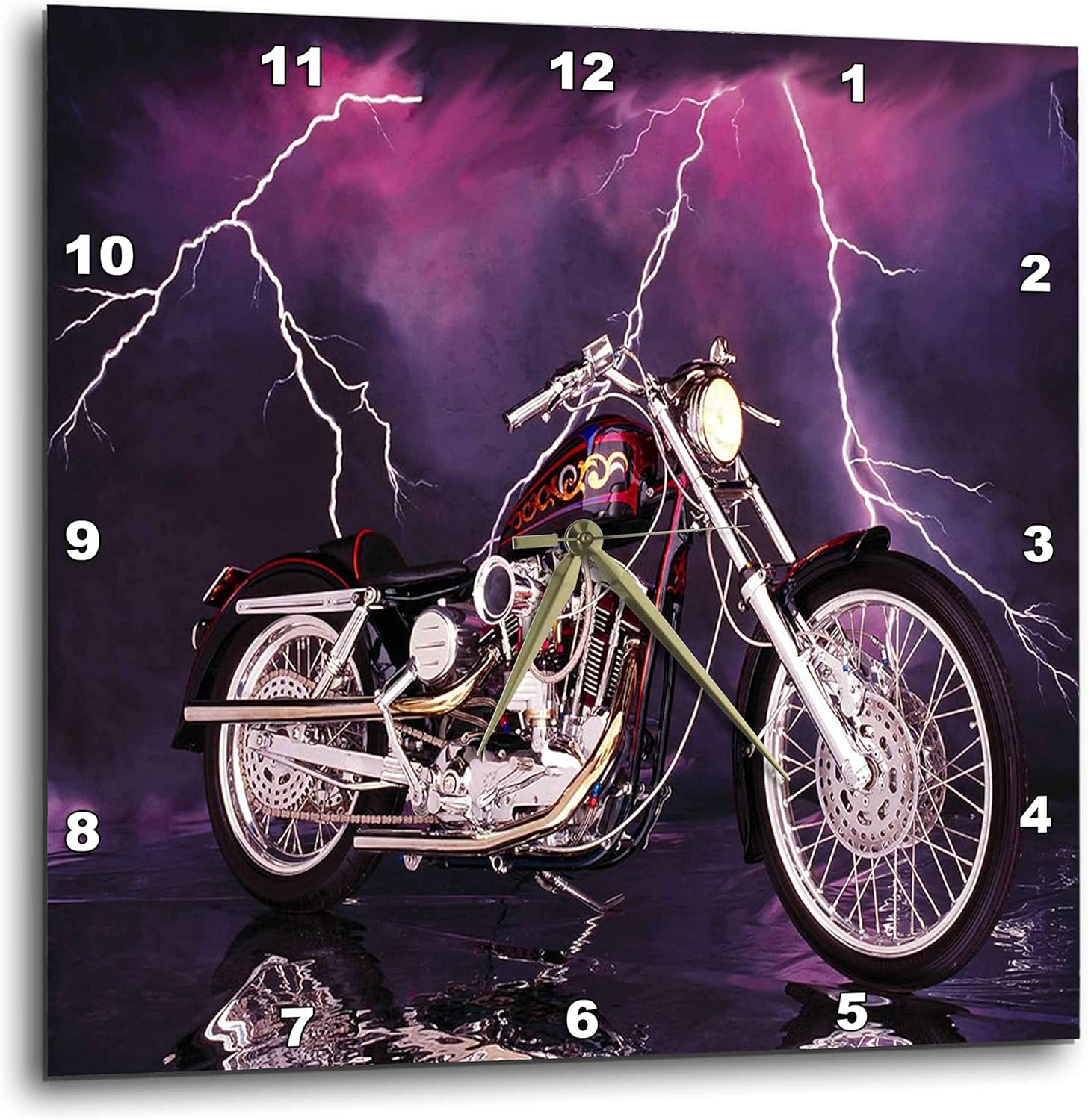 3dRose Wall Clock Picturing Harley-Davidson® Motorcycle (DPP_8332_2)