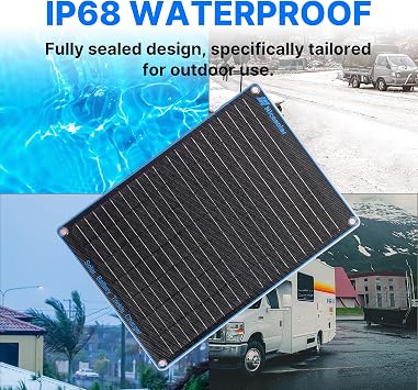 Nicesolar 20W 12V Solar Panel Car Battery Trickle Charger & Maintainer with Cigarette Lighter Plug & Alligator Clip & Battery Cable for Car Automotive Motorcycle Boat Marine Snowmobile Watercraft RV