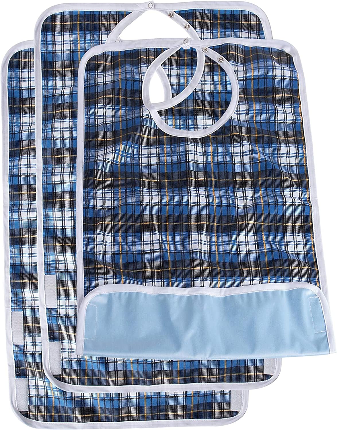 Medokare Adult Bibs for Eating, Washable Clothing Protectors for Women and Men Multicolor