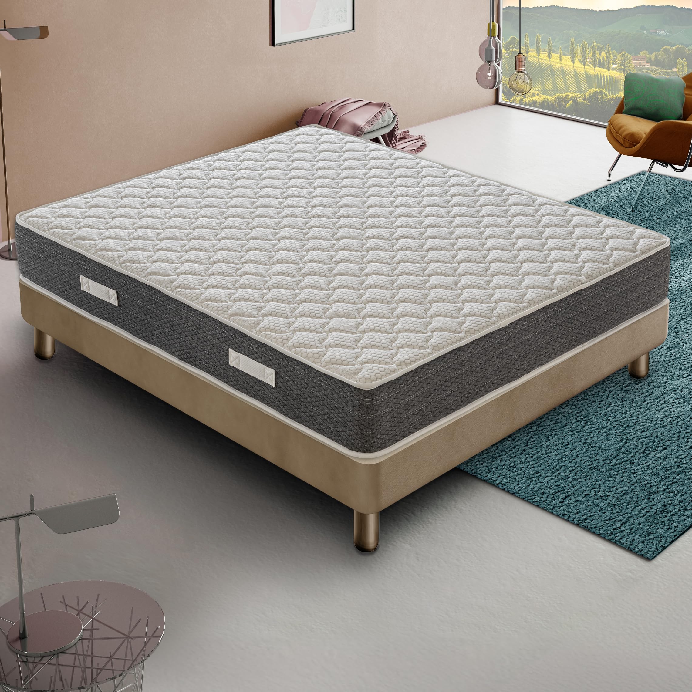 CertiPUR-US Materasso full size da 30,5 cm, materasso ibrido medio