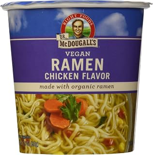 Dr. McDougall's Vegan Chicken Noodle Ramen - Organic Plant-Based Instant Soup, 1.8 oz Single Serve