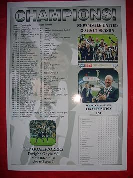 Lilywhite Multimedia Newcastle United Championship champions 2017 - souvenir print