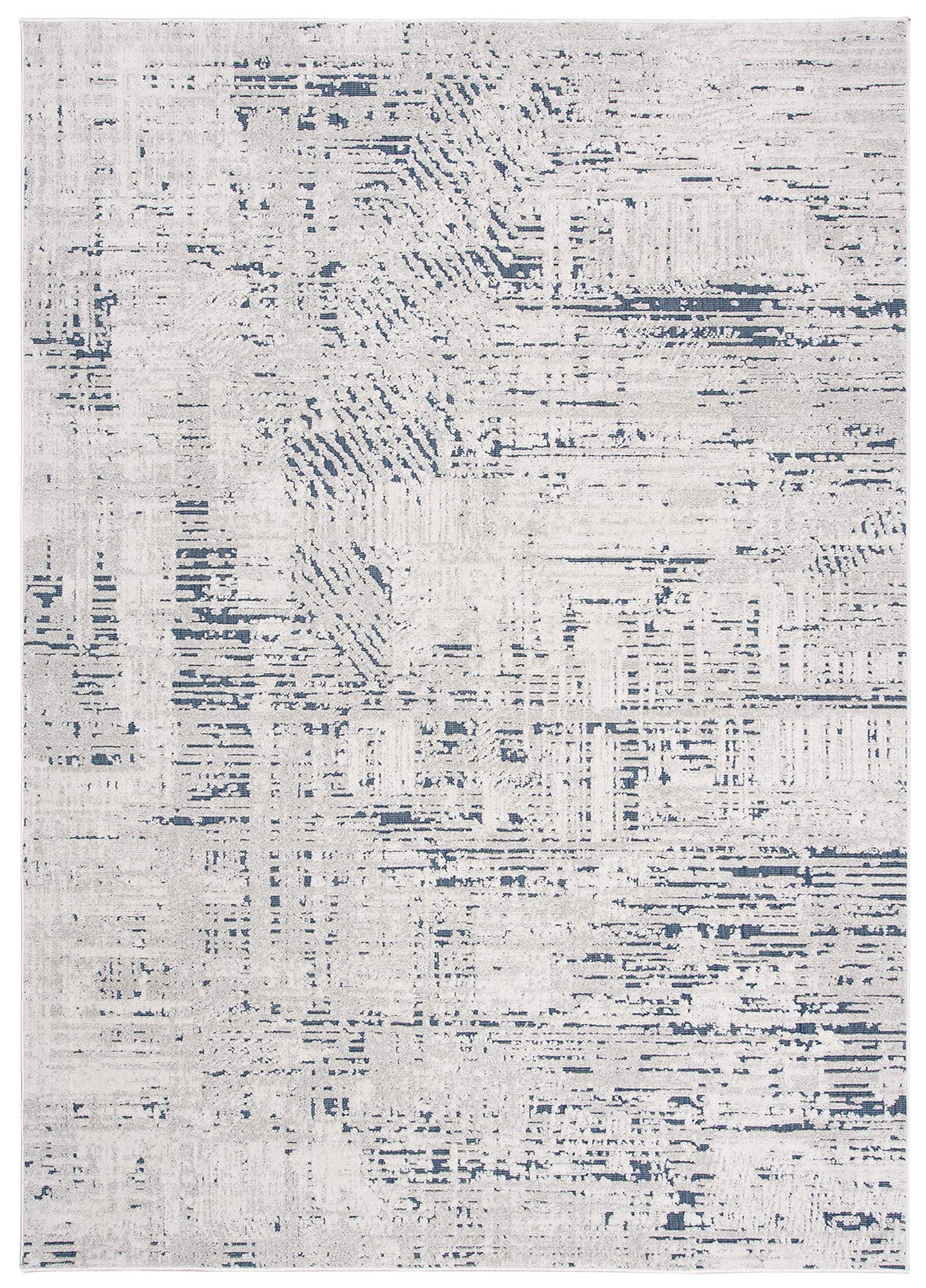 Tapiso Lotus dywan z krótkim włosiem, kremowy, niebieski, ecru, nowoczesne wzornictwo, do salonu, sypialni, w formie pętli, wygląd 3D, Ökotex 160 x 220 cm