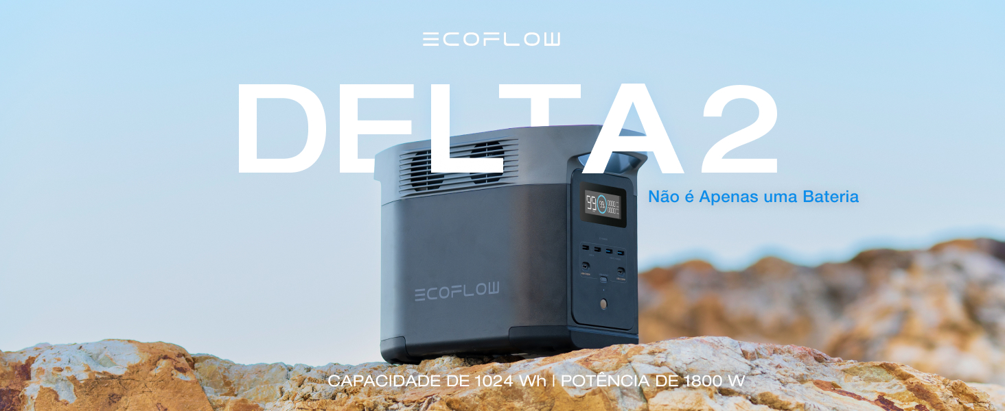 EF ECOFLOW DELTA 2 1024Wh Gerador de Energia Portátil, 0-80% em 50