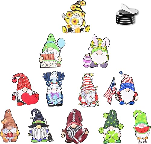 Moriso Iconos intercambiables de madera (12 piezas) con detalles de puntos magnéticos (5 piezas). Regalos de madera intercambiables para puerta