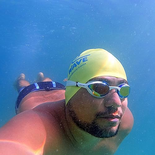 Miniatura 3 de New Wave - Gafas de natación con funda protectora de almacenamiento, lentes antiniebla, cuatro puentes nasales para triatlón y natación en aguas