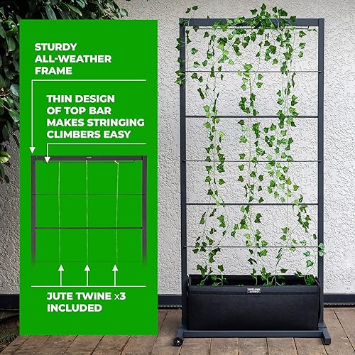 Miniatura 3 de Outland Living Garden - Enrejado de metal para plantas trepadoras al aire libre, 5.5 pies con bolsa de cultivo de 11 galones sobre ruedas, para