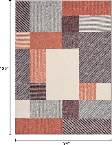 Miniatura 2 de Well Woven Sydney Wilma - Alfombra geométrica moderna de 7 pies 10 pulgadas x 10 pies 6 pulgadas, color gris rubor
