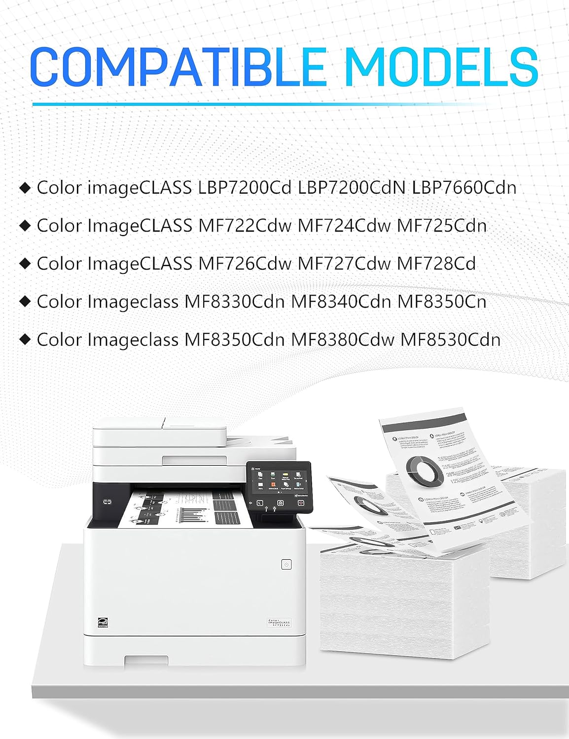 118 Toner Cartridge Replacement for Canon 118 CRG118 CRG 118 for Canon Color Imageclass MF726Cdw MF8350Cdn MF8380Cdw MF8580Cdw MF729cdw Printer(Black Cyan Magenta ,4 Pack)