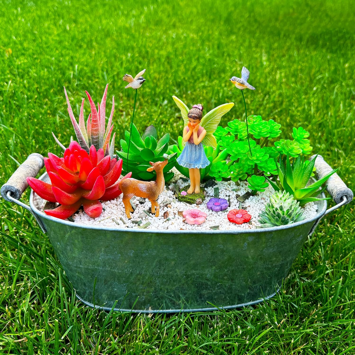 Mood Lab Fairy Garden Deer Decor Set, Miniature Fairy Garden Accessories Kit, 7-Piece Indoor & Outdoor Decor - Image 3