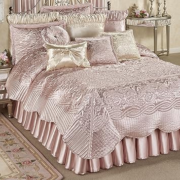 Touch of Class Prima Quilted Bedding | Rose Quartz Coverlet Set | 4 Piece Queen Set