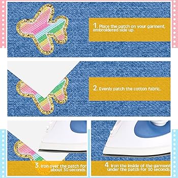 9PCS Self Adhesive Iron On Patches For Girls, Pink Preppy Chenille Decorative