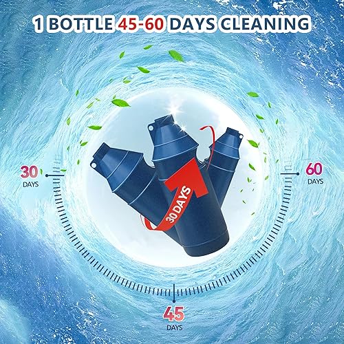 Miniatura 6 de MyKlens Botella limpiadora de inodoro, pastillas limpiadoras automáticas de inodoro en botella, fácil de usar, efecto duradero, limpiadores de