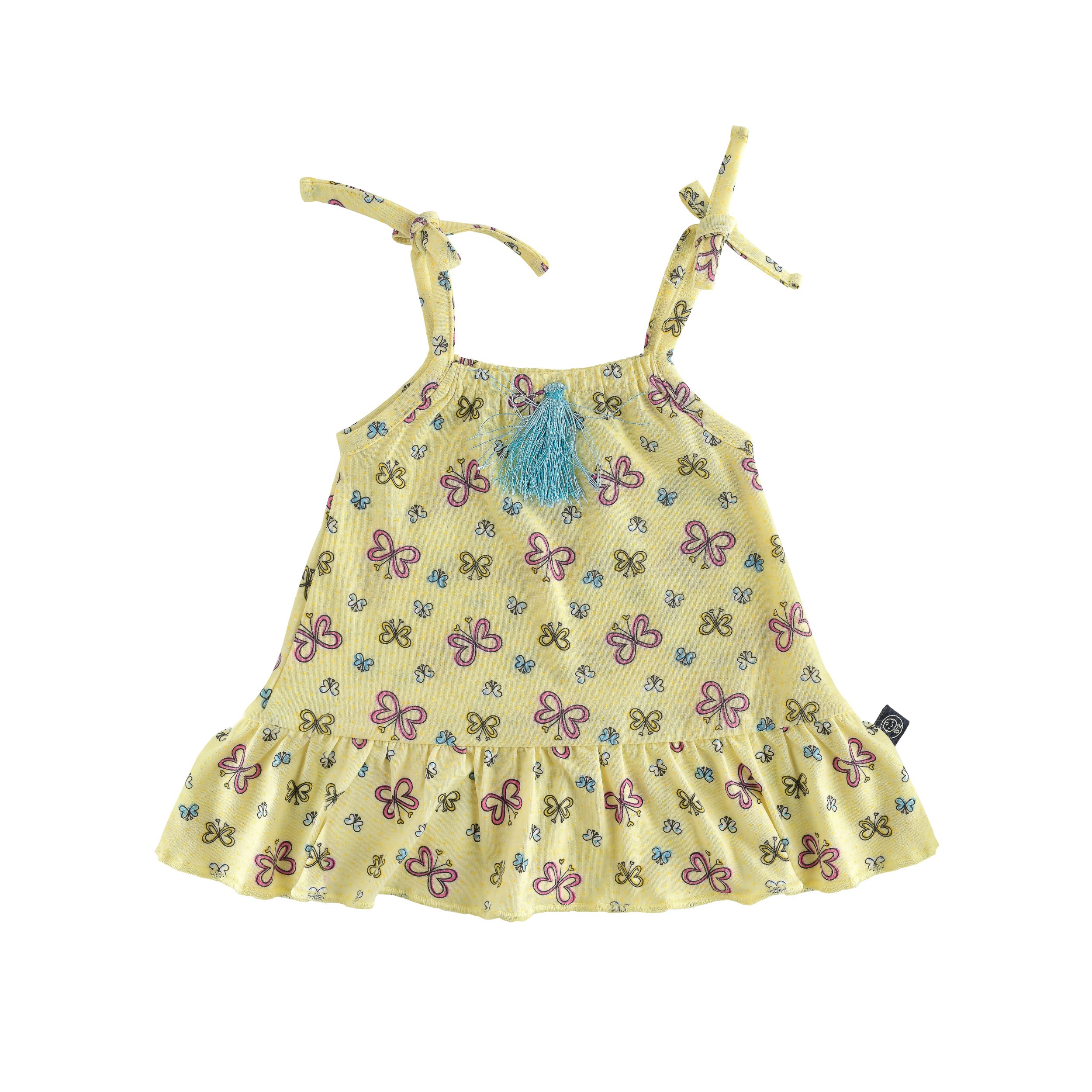 My Bub Casual Dress for Baby Girl | Pure Cotton Fit & Flare Above Knee Printed Dress Skin Friendly and Fashionable Shoulder Strap Dress for New Born