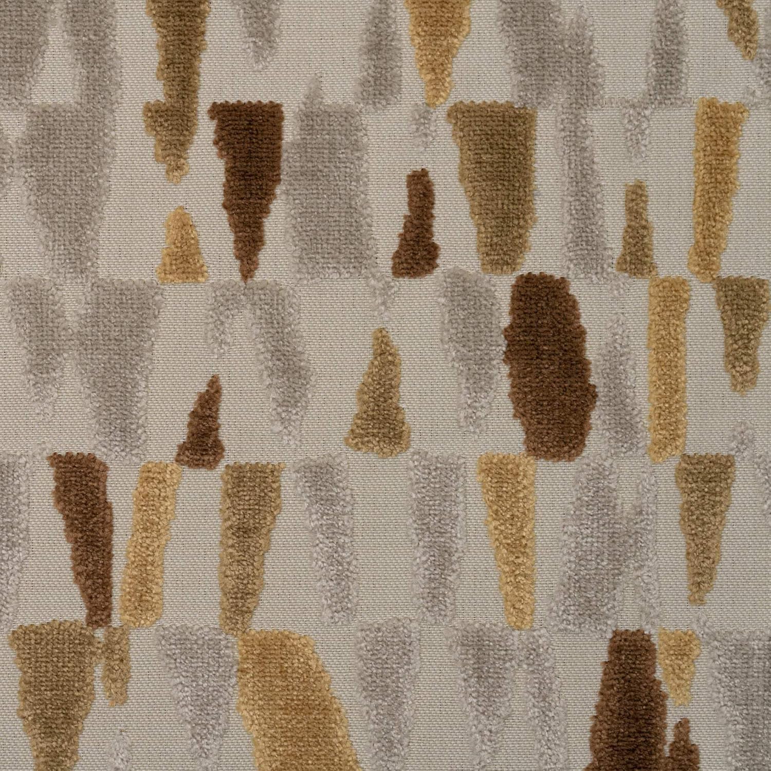 TOP FABRIC, Mosaic - Geometric Pattern Cut Velvet Upholstery Fabric by The Yard Metallic