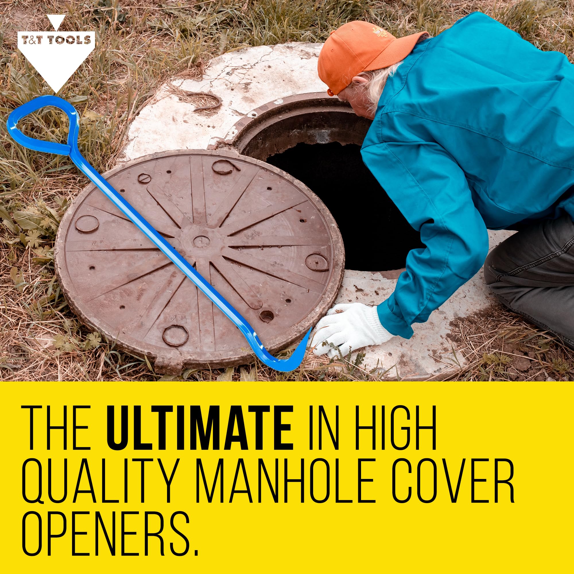 T&T Tools Manhole Hook - 30" Heavy Duty -5