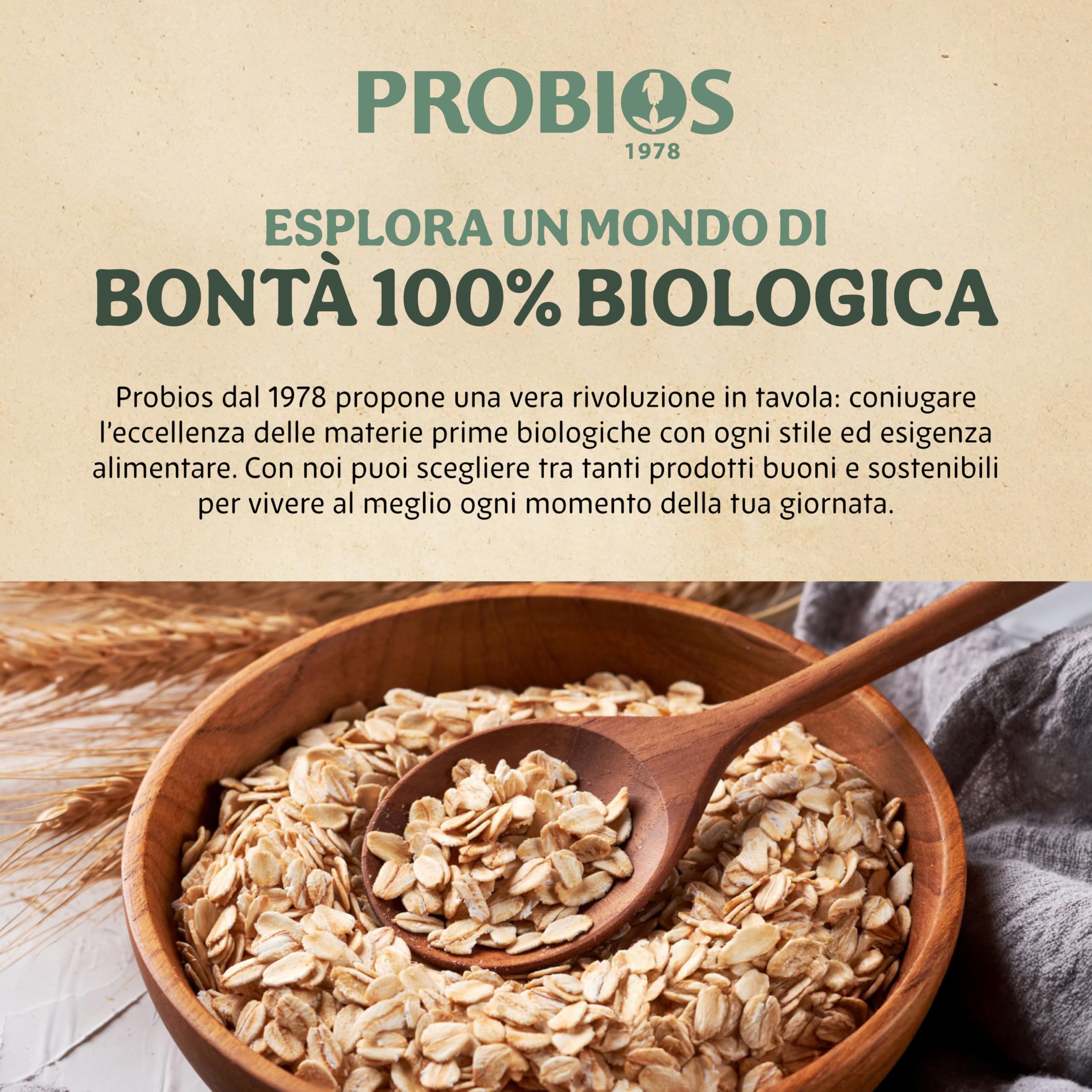 Probios Fiocchi d'Avena Integrale Mignon Biologici Senza Glutine - Avena Integrale per Porridge e Colazione - Alto Contenuto di Fibre e Proteine ​ ​​- Confezione da 6 da 500g