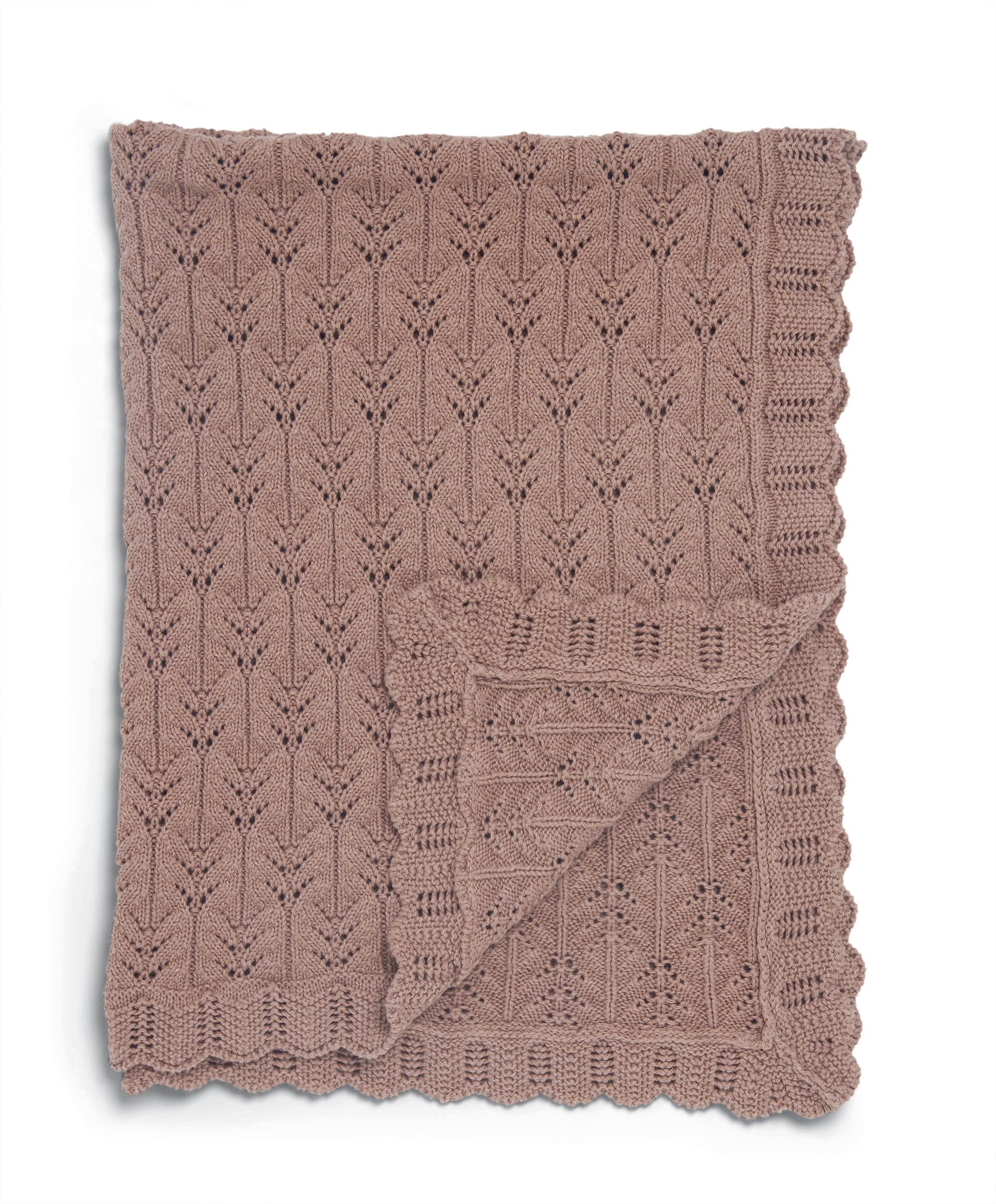 Mamas & Papas Small Knitted Blanket, Wildflower, Pink, Throw - Image 3
