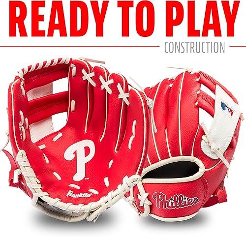 Vista 150 de Franklin Sports MLB Youth Teeball Glove and Ball Set - Kids Baseball and Teeball - Perfect First Kids Glove - 9.5" Naranja/Negro