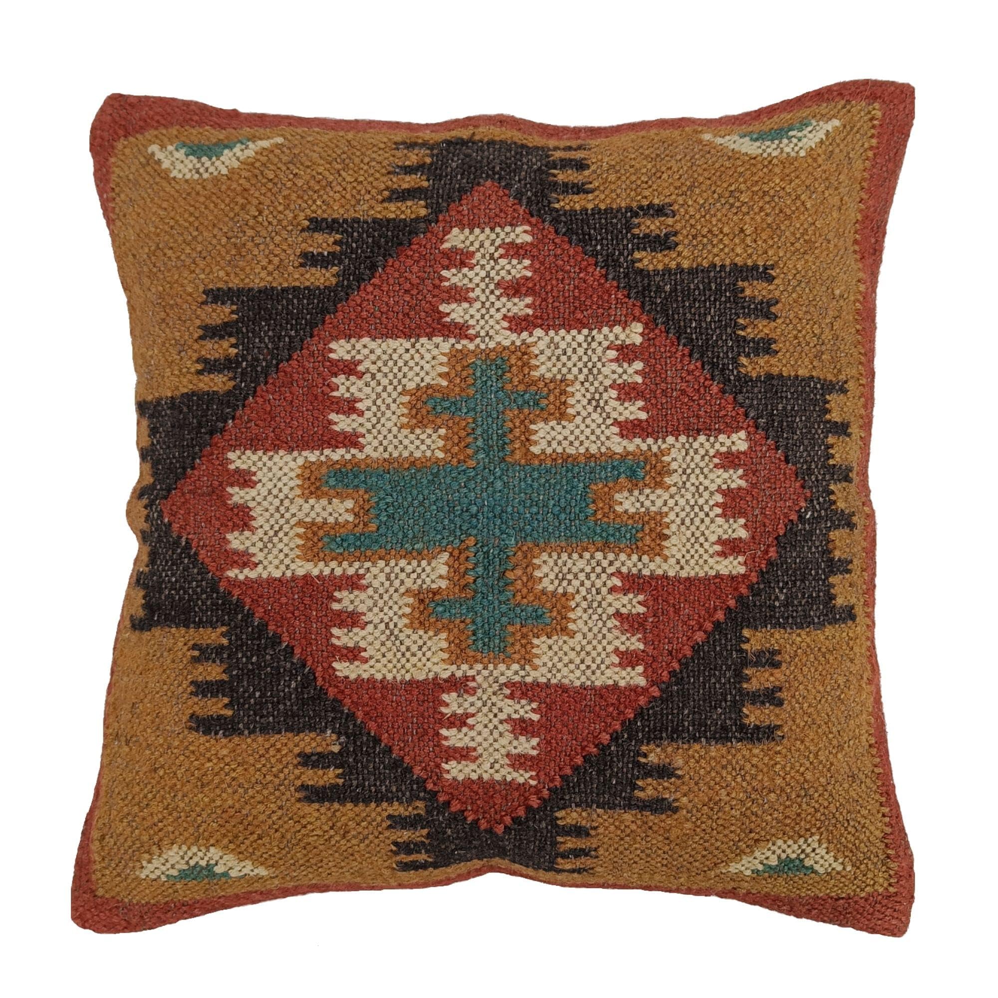 Trade Star 70% Jute 30% Wool Kilim Pillow Cover Square Throw Cushion Case Handmade Cushion Cover Highly Durable Beautiful Decorative Farmhouse Covers 18x18 Inches — image 1