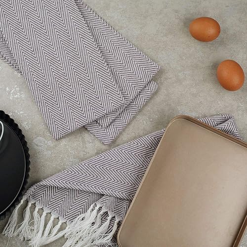 Miniatura 6 de Juego de 4 toallas de 100 % algodón para el gimnasio de los invitados, para la cocina, la cocina, la cocina, el paño para el plato (morado)