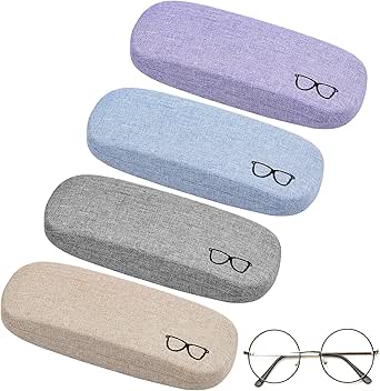 Custodia Rigida Per Occhiali In Finto Pelle – 4 Pezzi Con Motivo Marmo – Include 4 Panni In Microfibra