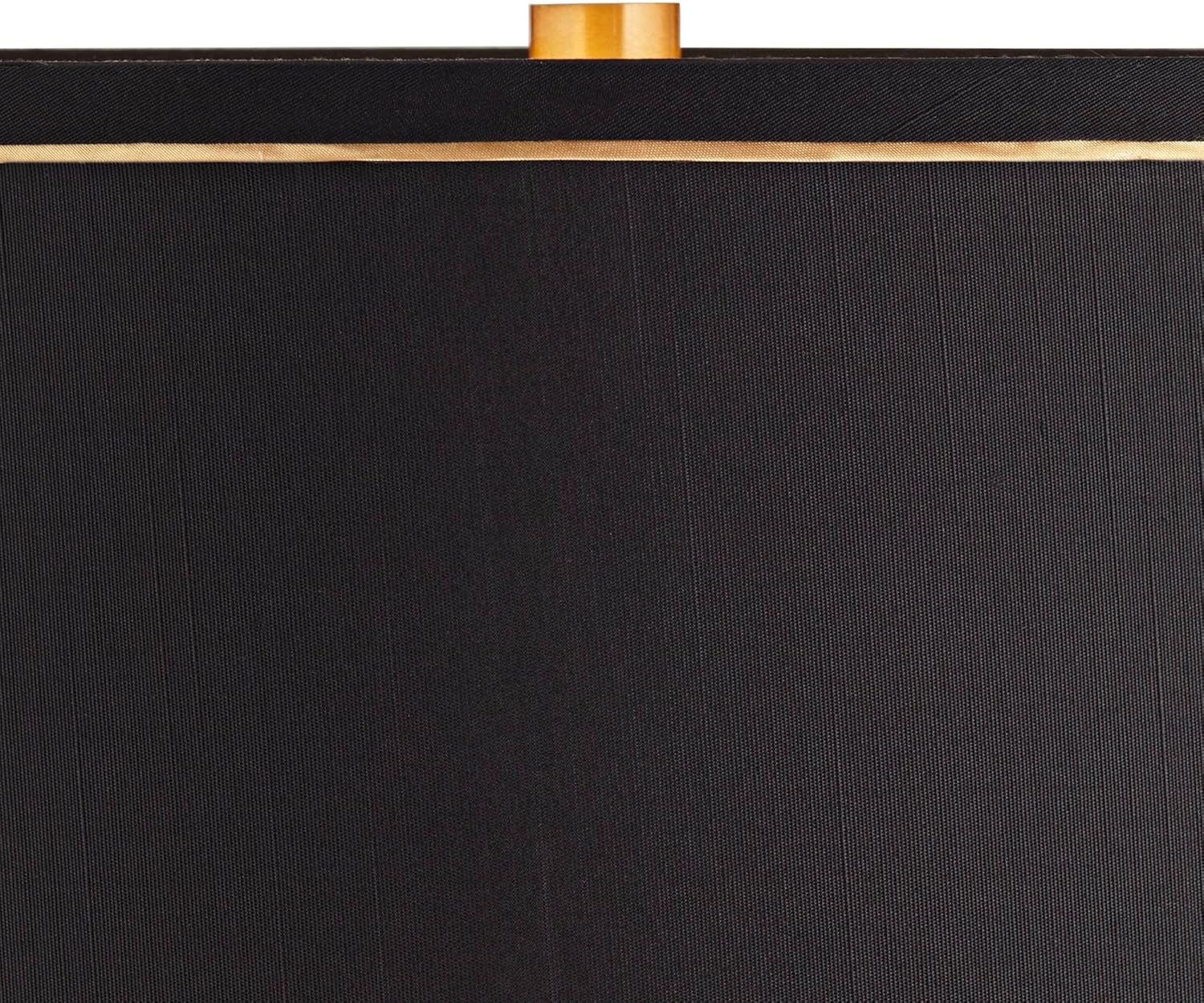 Possini Euro Design Twist Modern Table Lamp 31" Tall Sculptural Brass Gold Metal Marble Black Drum Shade with Gold Liner Decor Bedroom Living Room Nightstand Bedside Night Stand Office Kids Room