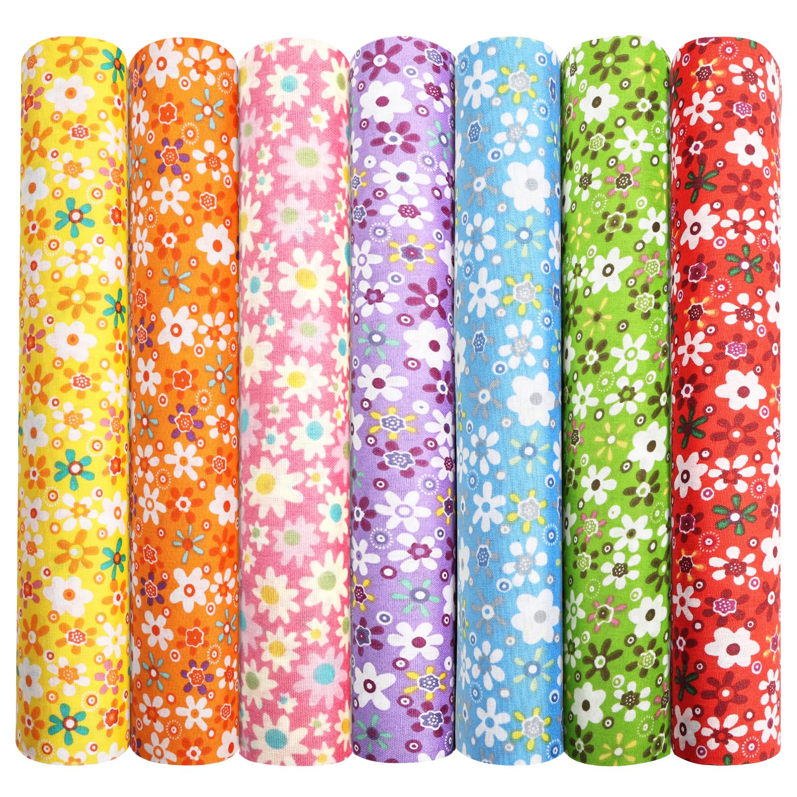 Aucuu 7PCS Fat Quarters Fabric Bundles, 50cm x 50cm Fabric Bundles, Quilting Cotton, Bundle Quilting Craft FA-BRIC