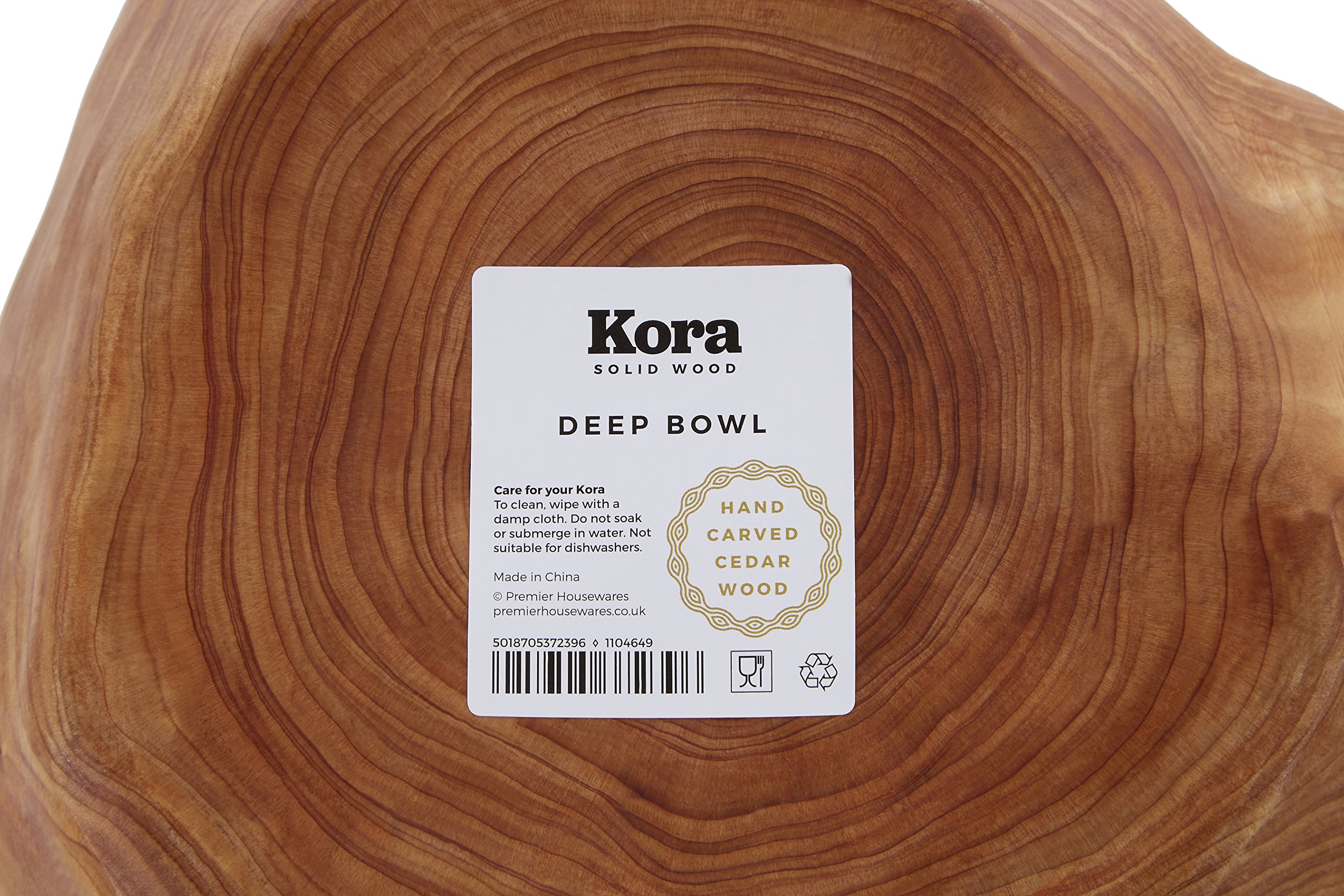 Premier Housewares – Plato Hondo (Kora, Cedro Natural