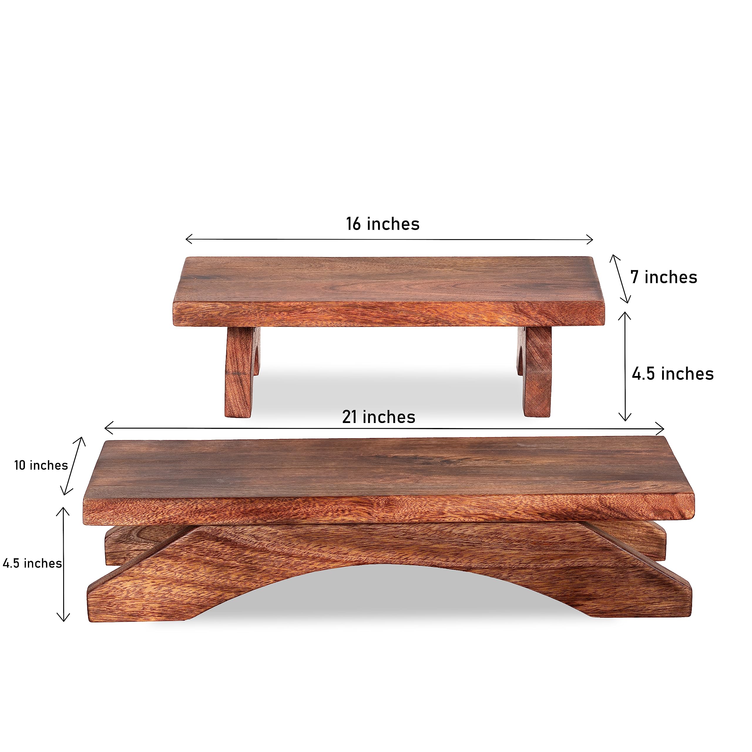 M O O R I I Meditation Altar Table - 21 x 10 Inch Handcrafted Foldable Pooja Table - Meditation Alter Table for Spiritual Activities - Low Meditation Table Shrine for Relaxation, Prayer