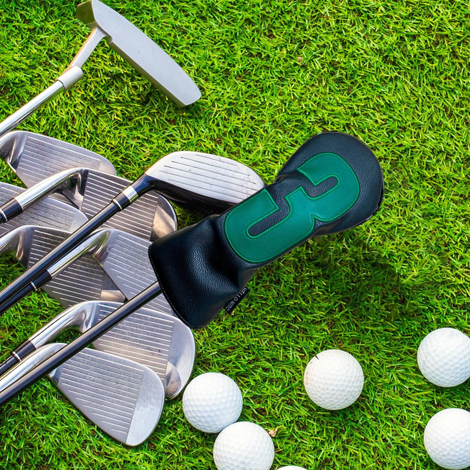 Oshhni Couvre-tête de Club de Golf en Cuir PU, Protection pour Bois, Doublure en Velours, imperméable, Couvre-Chef en Bois de Golf, Cadeau pour