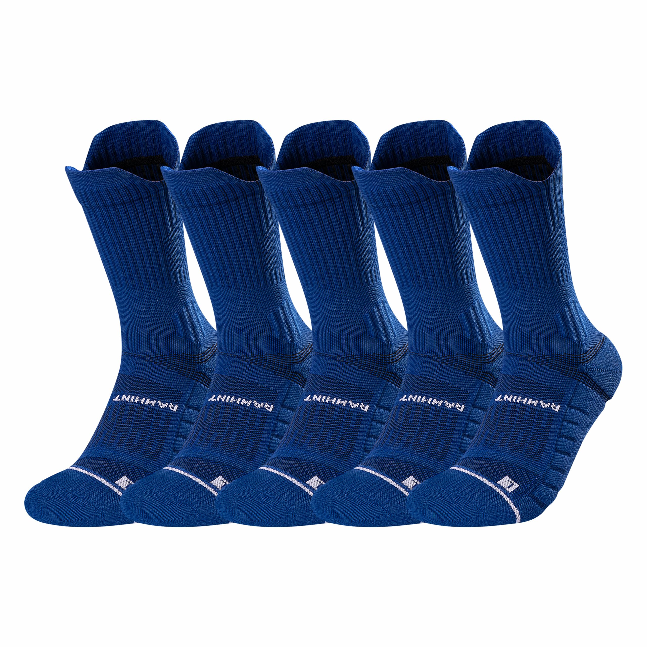 Rahhint 5 Pack Anti-Blasen Laufsocken Herren Damen Kompressions socken Running Socks Travel socken mit TAB-Design, Kompressionszone, Belüftungsnetz und Fußgewölbeunterstützung, Größe 35-51