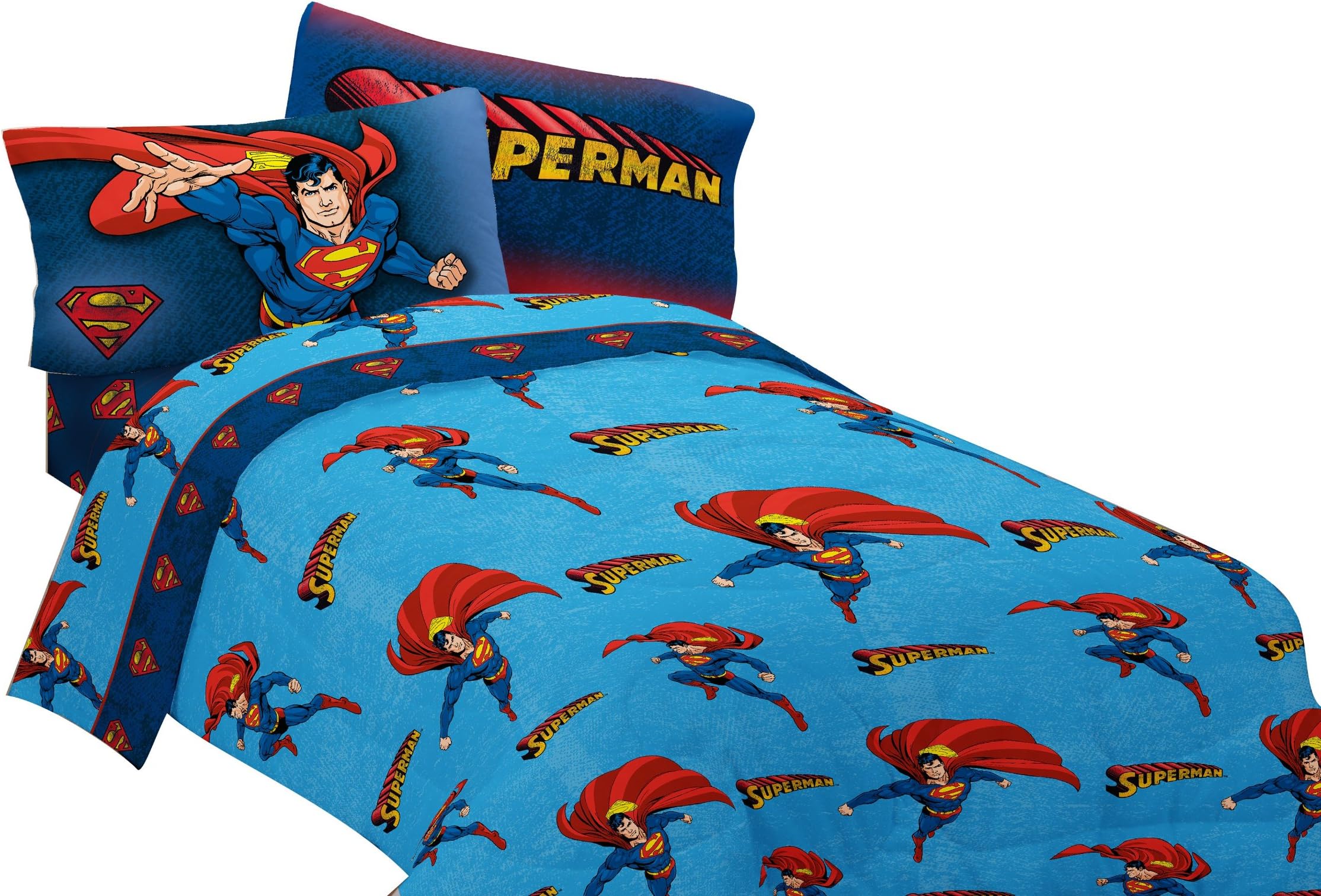 Warner Bros Superman So Super Microfiber Sheet Set, Full