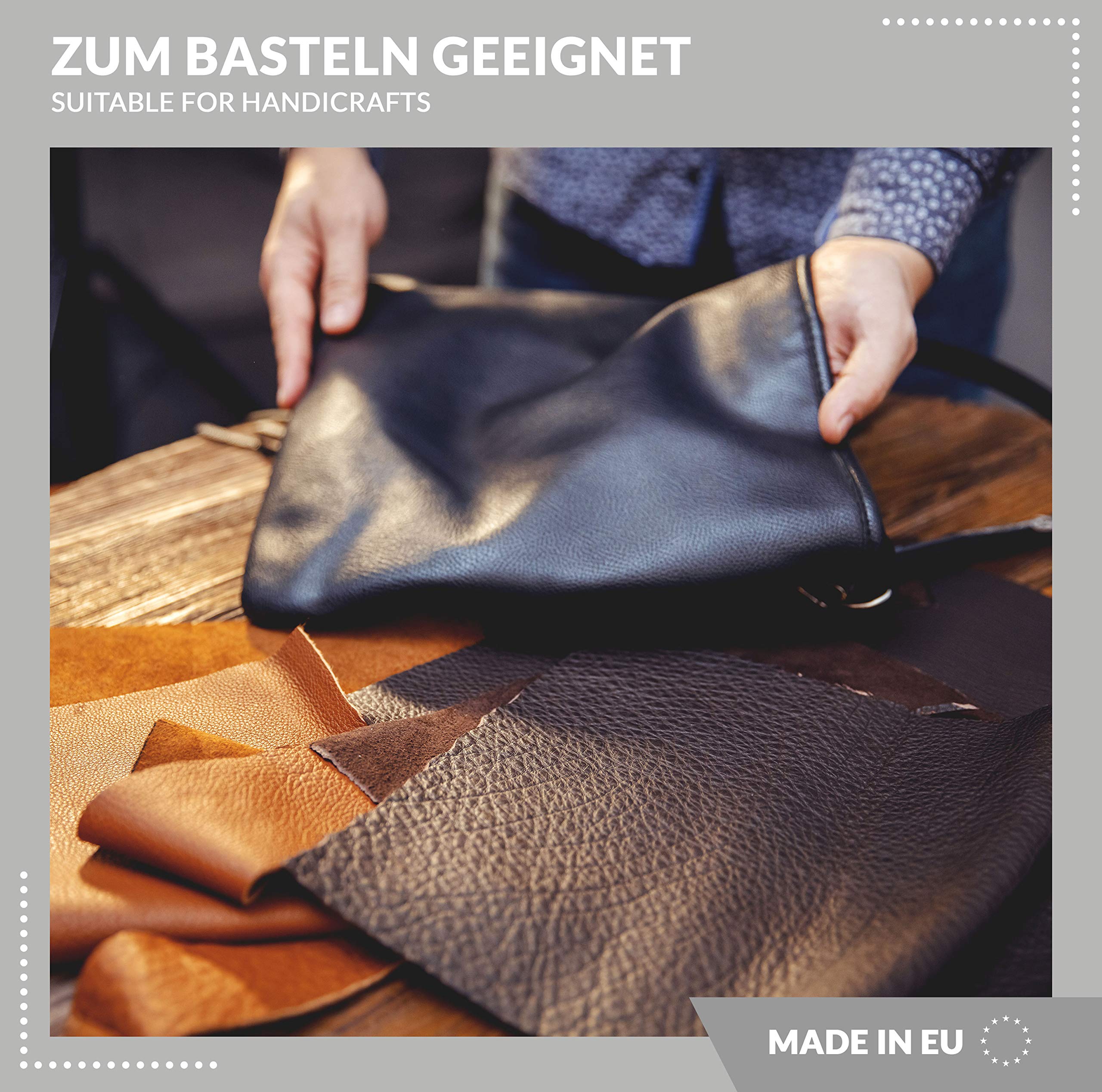 Rindsleder, Dickleder | Braun | Leder Zuschnitt, Extra Große Stücke | Lederverarbeitung, Basteln, Beziehen, Deko | Lederstücke in vielen Größen und Farben | min. DIN A1