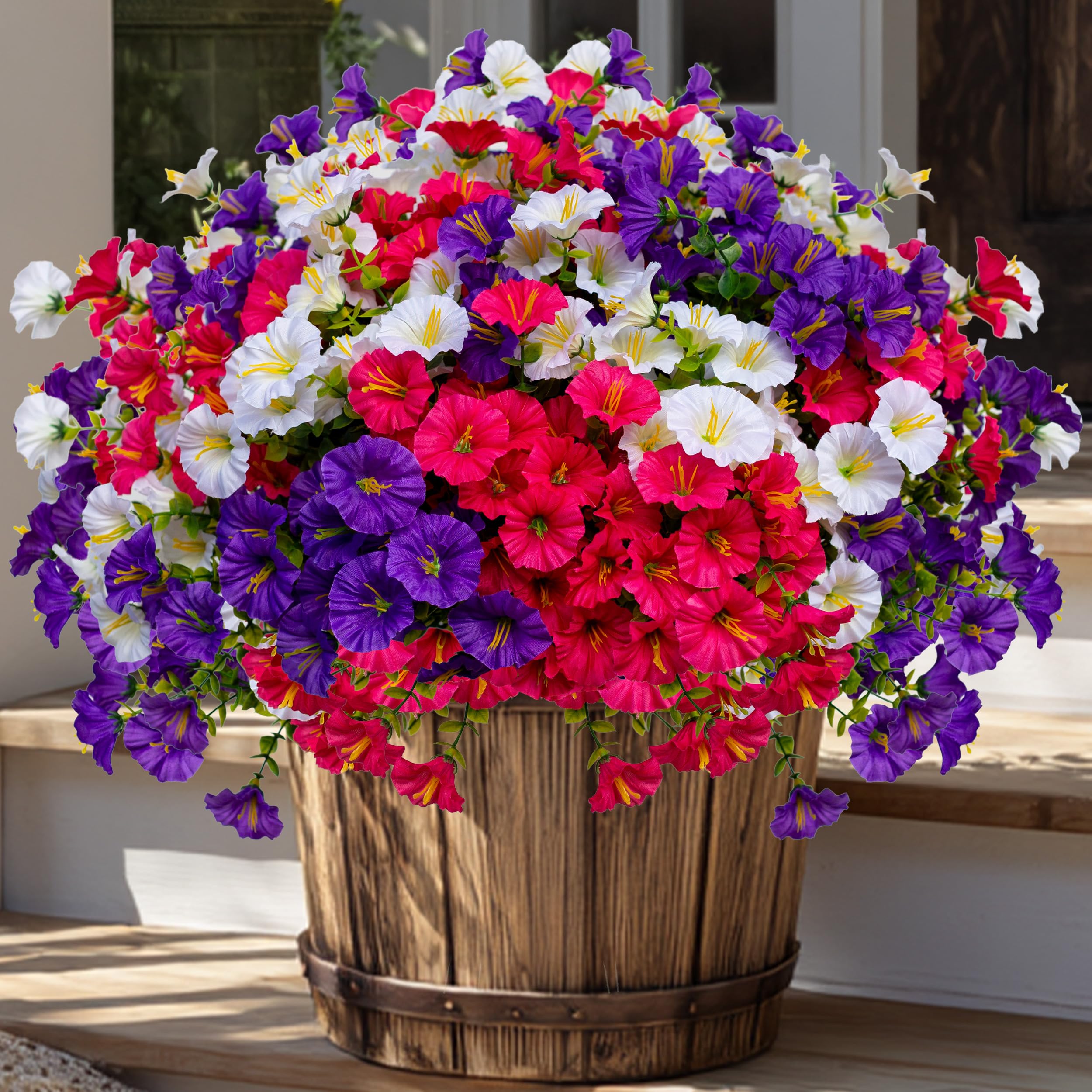 AXYLEX Artificial Flowers Outdoor Morning Glory 16 Bundles
