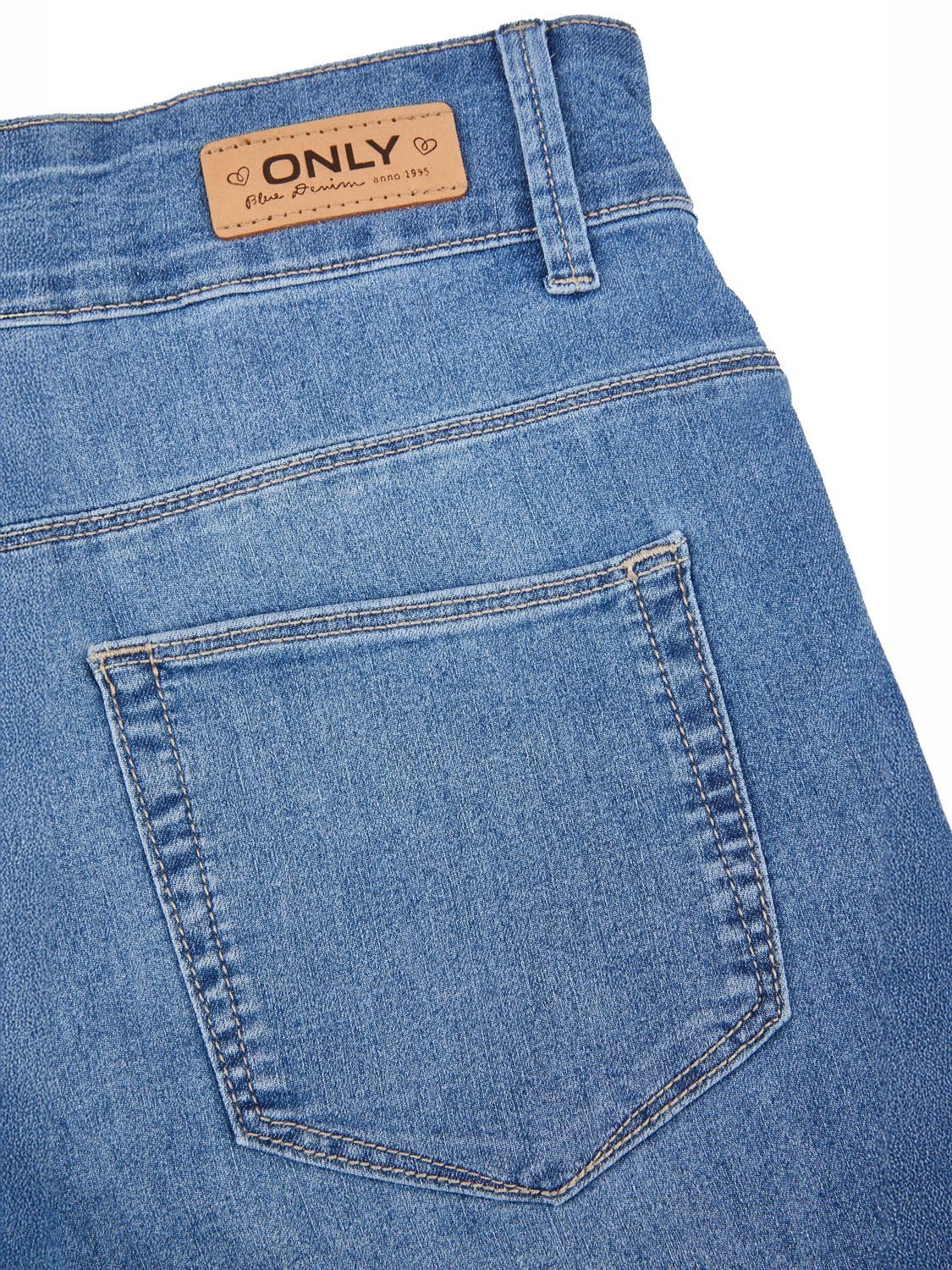 ONLY Jeans corti da donna, elasticizzati, skinny fit, a vita media, con maniche lunghe, confezione da 2 pezzi, estivi, basic denim, blu, nero, S, M, L, XL, XXL