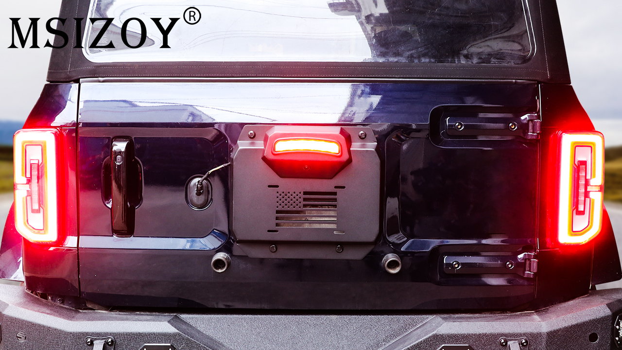 Ford Bronco Spare Tire Delete Plate - Steel Filler Panel With License Plate, Backup Camera & 3rd Brake Light Holes, Fits 2021-2024 2/4 Door