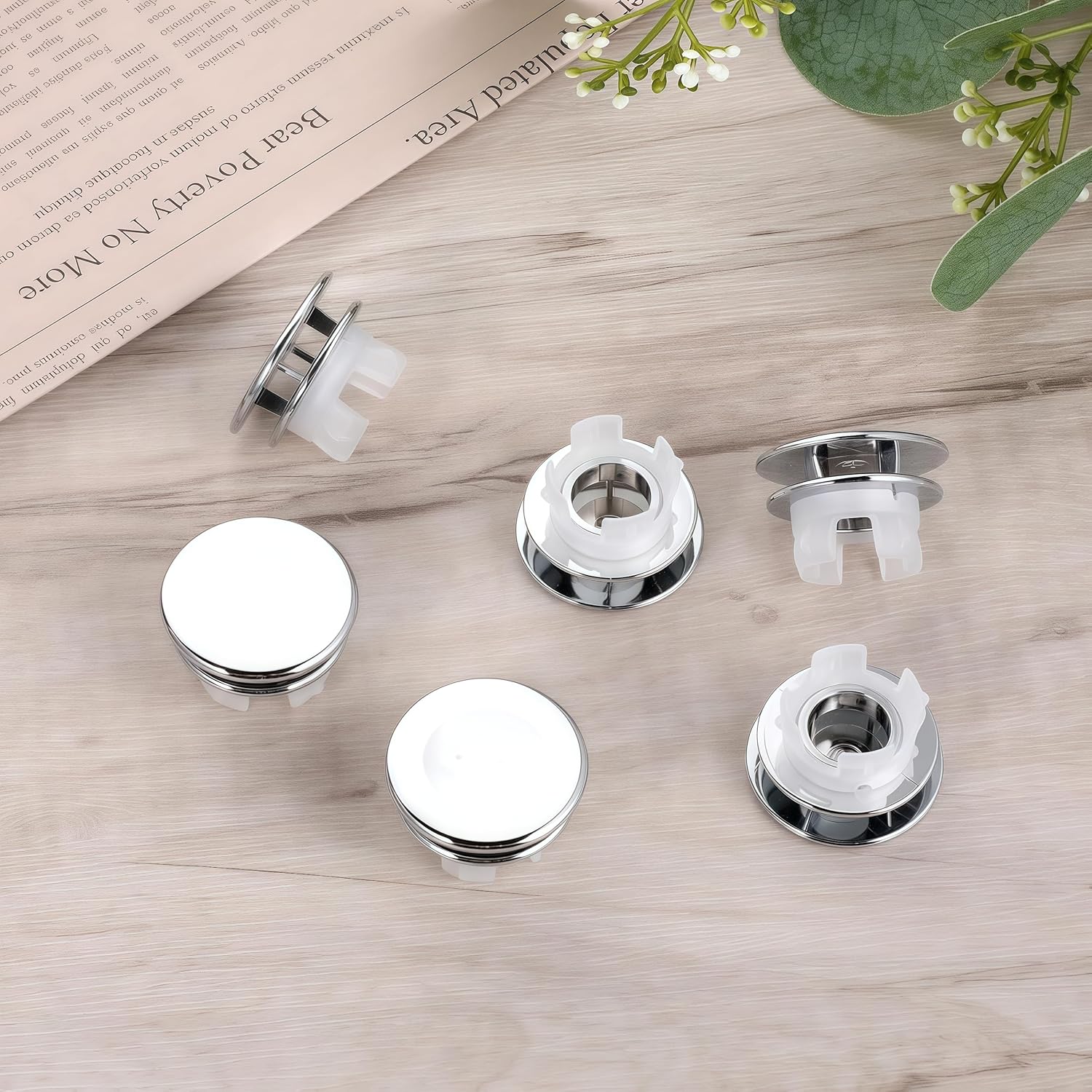Sink Overflow Cap 4 Pcs Bathroom Sink Overflow Cover,Applicable Aperture 22-24mm
