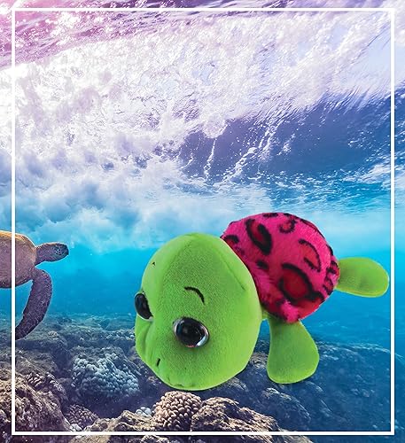 Miniatura 7 de DolliBu - Animal de peluche de tortuga marina de ojo grande, tortuga suave para abrazar con cáscara rosa, adorable peluche, lindo regalo de vida