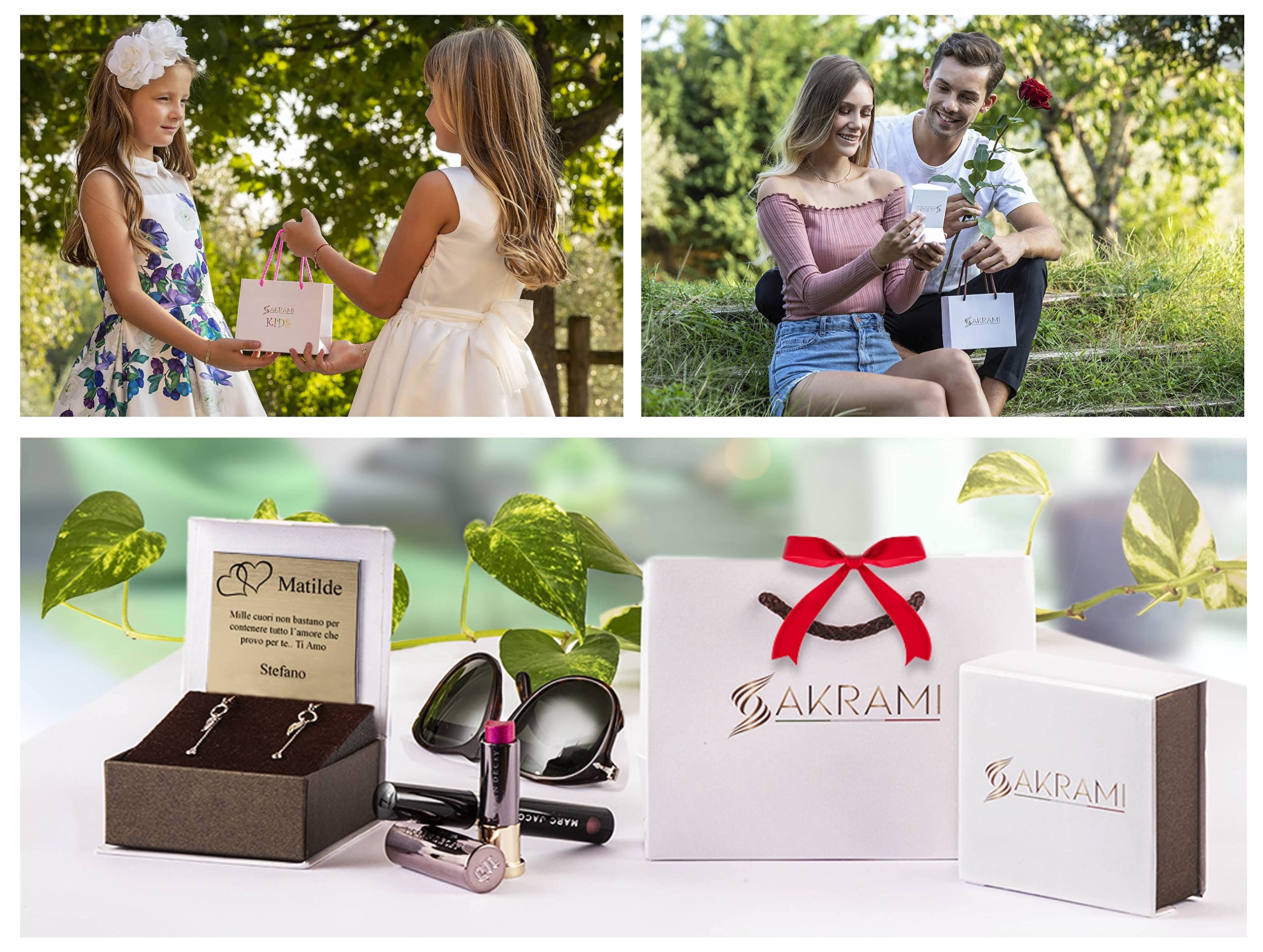 Sakrami Collana da Donna,Ragazza in Argento 925 Componibile con Lettere -Idea Regalo per Compleanno, Comunione,Cresima, Anniversario, San Valentino, Natale + Confezione Personalizzata