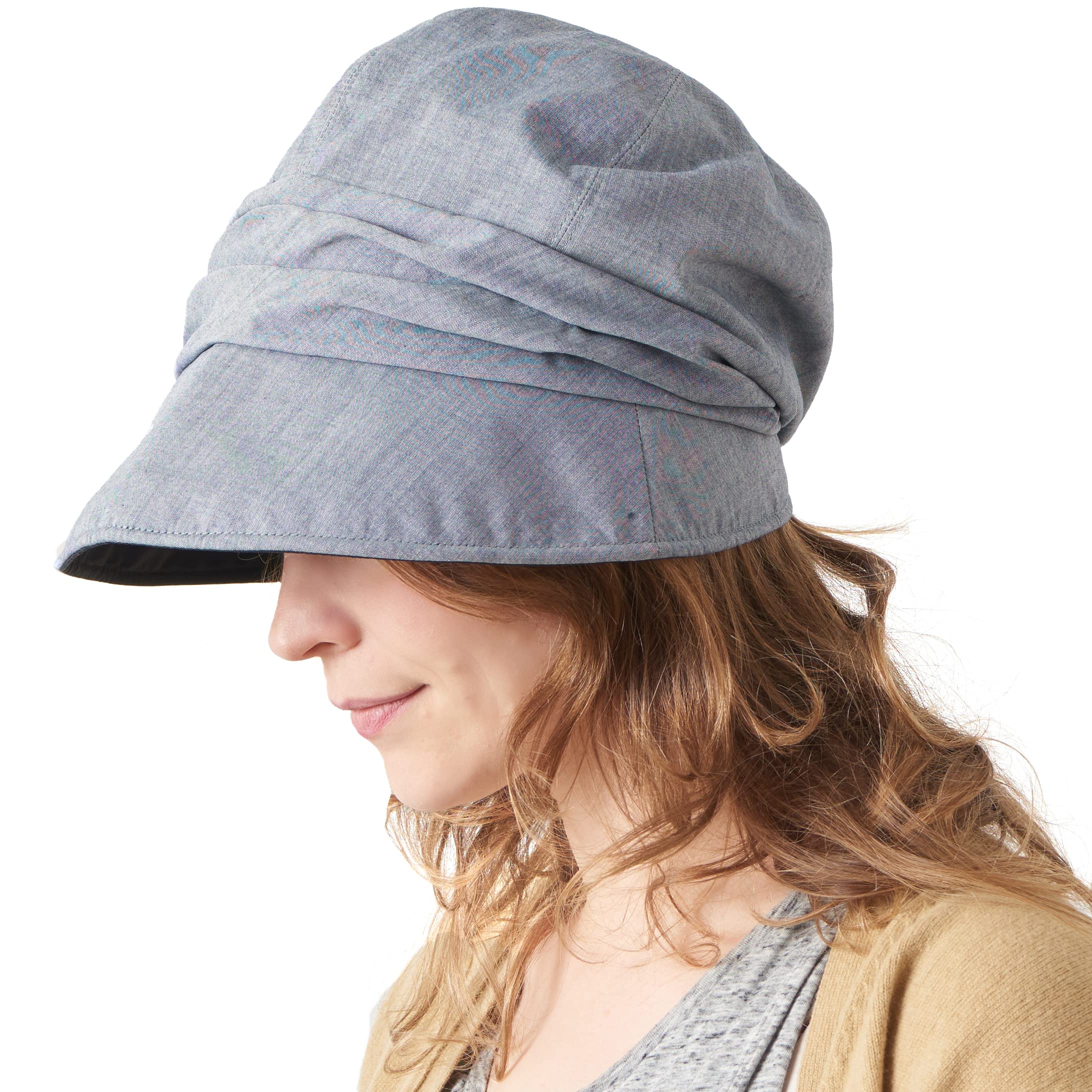 CHARM Sombrero Verano Mujer Algodón - Orgánico Gorra ala Ancha Quimio Sol SPF
