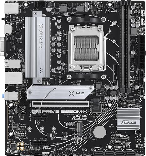 Asus PRIME B650M-K, AMD B650, AM5, Micro ATX, 2 DDR5, VGA, HDMI, 2.5G LAN, PCIe4, 2x M.2 - 2