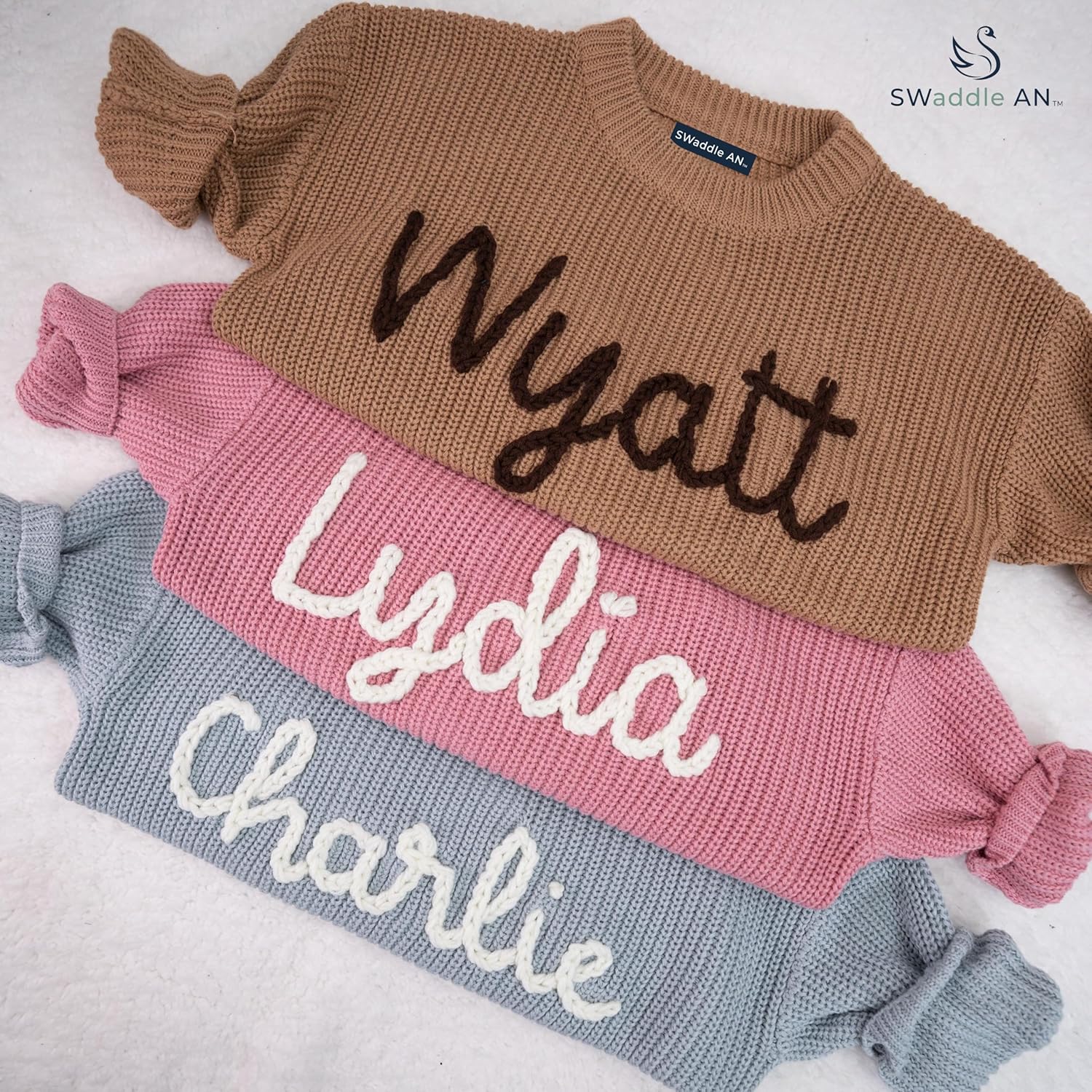 Personalized Hand-Embroidered Baby Sweater, Custom Embroidery Name Newborn Outfit, Baby Shower or Birthday Gift 0